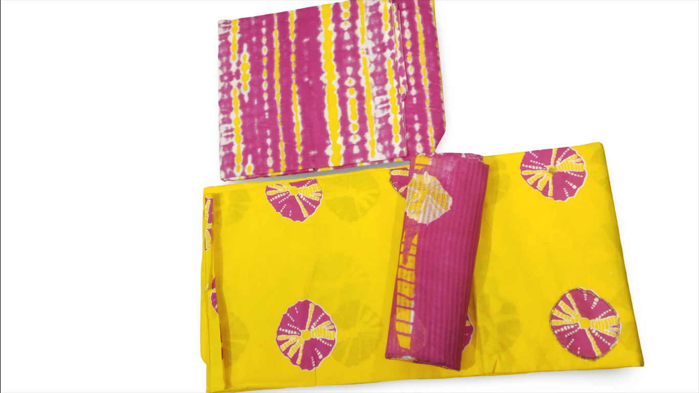 Women’s Pure Cotton Printed Unstitched Suit Set (Salwar, Kameez & Dupatta Material)